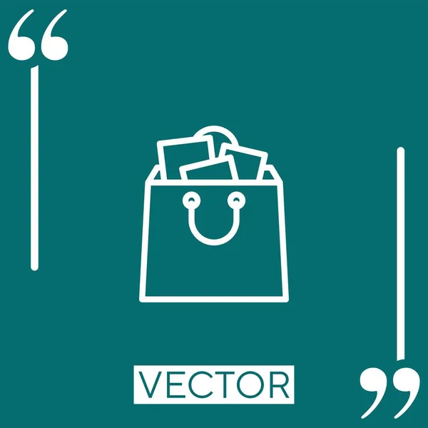 Мешок Покупок Векторная Иконка Линейная Редактируемая Линия — стоковый вектор