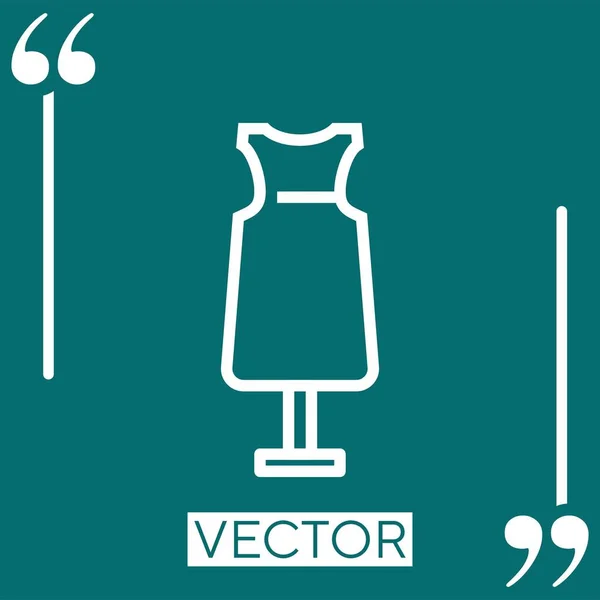 Ícone Vestido Vetor Ícone Linear Linha Encadeada Editável — Vetor de Stock