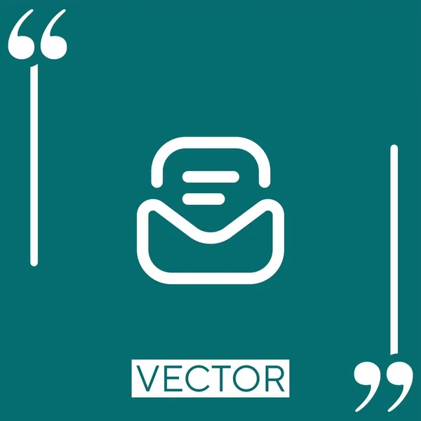 Icono Vector Correo Electrónico Icono Lineal Línea Acariciada Editable — Vector de stock