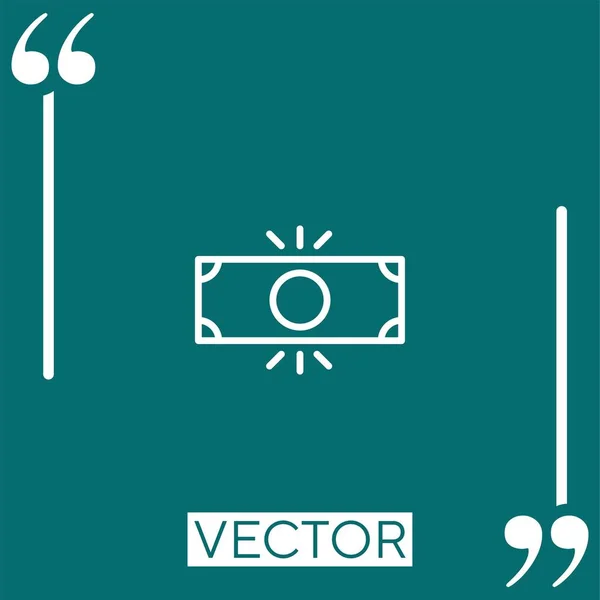 Ícone Vetor Dólar Ícone Linear Linha Encadeada Editável — Vetor de Stock