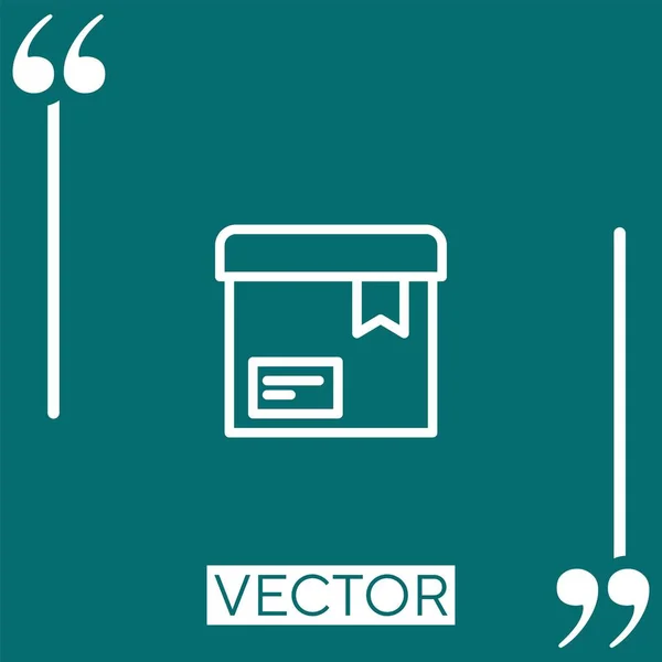 Icono Vector Caja Icono Lineal Línea Acariciada Editable — Archivo Imágenes Vectoriales