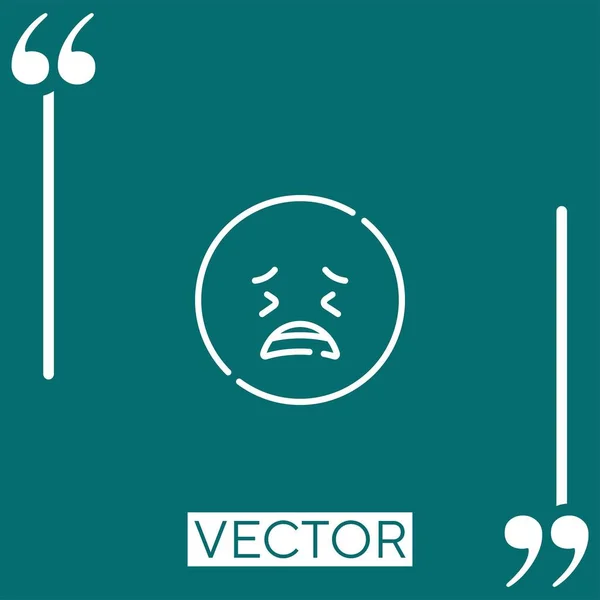 Sad Vector Icon Linear Icon Editable Stroked Line — Stock Vector