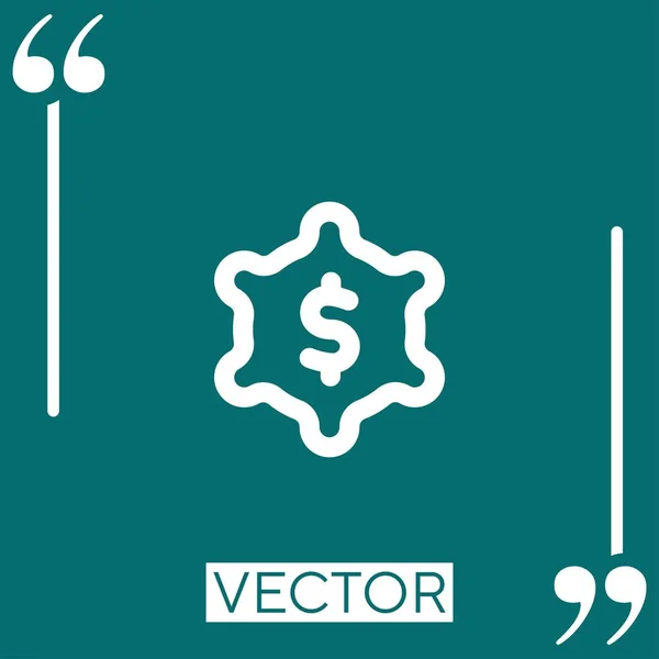 Ícone Vetor Dólar Ícone Linear Linha Encadeada Editável — Vetor de Stock