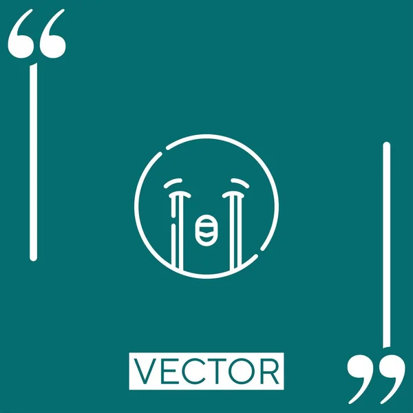 Ícone Vetor Chorando Ícone Linear Linha Encadeada Editável — Vetor de Stock