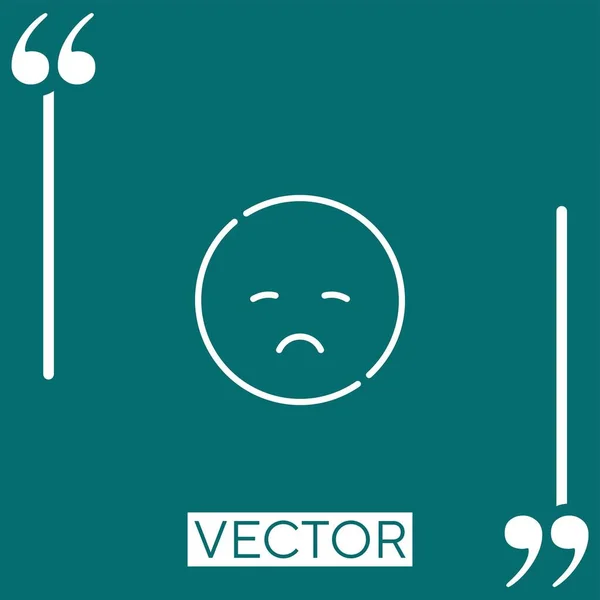 Triste Icono Vectorial Icono Lineal Línea Acariciada Editable — Vector de stock