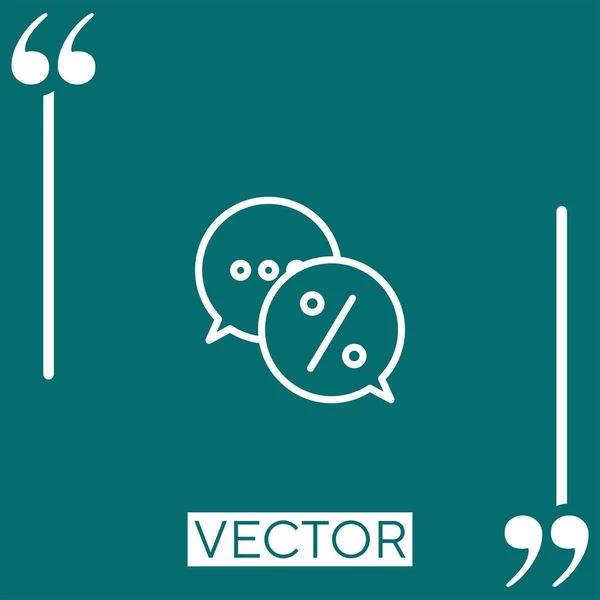 Chat Vektor Symbol Lineares Symbol Bearbeitbare Strichlinie — Stockvektor