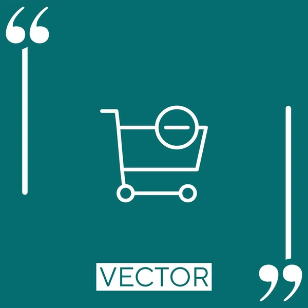 Cart Vector Icon Ícone Linear Linha Encadeada Editável — Vetor de Stock