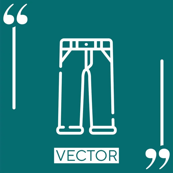 Ícone Vetor Jeans Ícone Linear Linha Curso Editável — Vetor de Stock