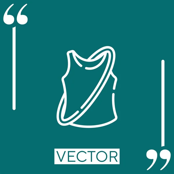 Ícone Vetor Camisa Ícone Linear Linha Curso Editável — Vetor de Stock