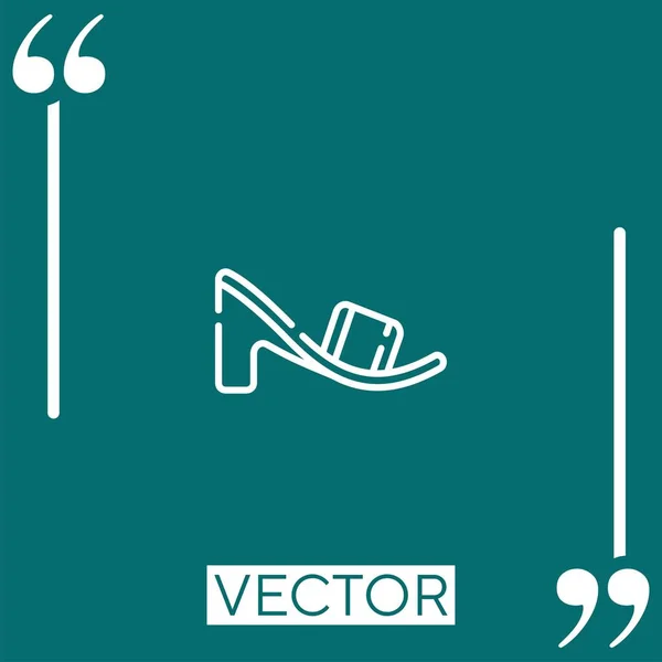 Icône Vectorielle Sandale Icône Linéaire Ligne Course Modifiable — Image vectorielle