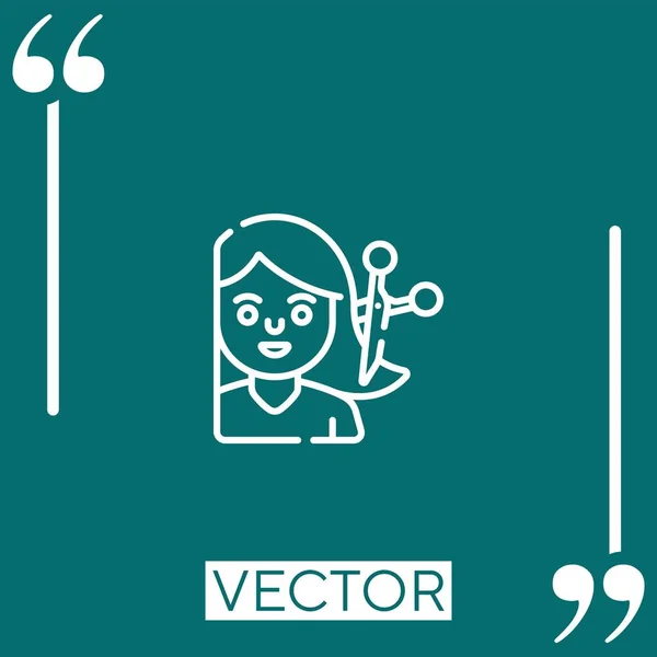 Frisyr Vektor Ikon Linjär Ikon Redigerbar Stroke Linje — Stock vektor