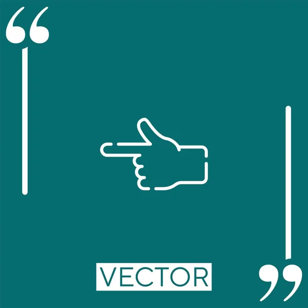 Apuntando Icono Vector Izquierdo Icono Lineal Línea Carrera Editable — Vector de stock