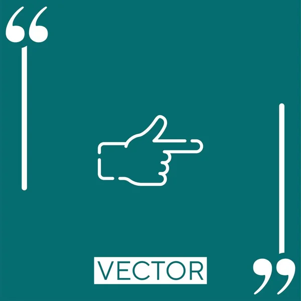 Apuntando Icono Vector Derecho Icono Lineal Línea Carrera Editable — Archivo Imágenes Vectoriales