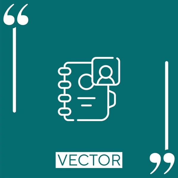 Agenda Icône Vectorielle Icône Linéaire Ligne Caressée Modifiable — Image vectorielle