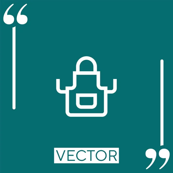 Delantal Icono Vector Icono Lineal Línea Acariciada Editable — Archivo Imágenes Vectoriales