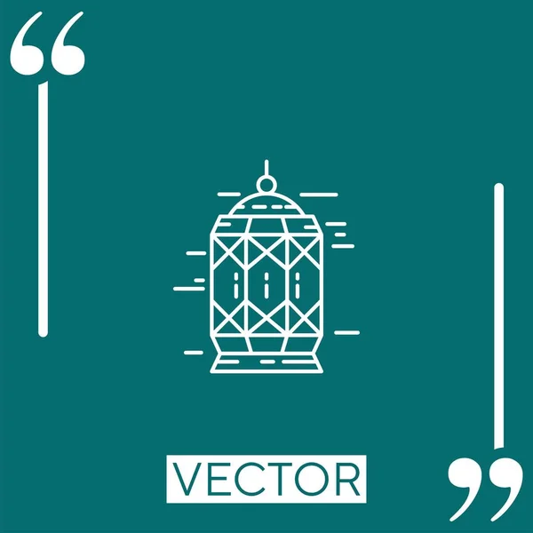 Ícone Vetor Lanterna Árabe Ícone Linear Linha Curso Editável — Vetor de Stock