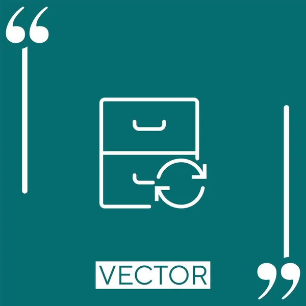 Arquivo Ícone Vetor Ícone Linear Linha Curso Editável — Vetor de Stock