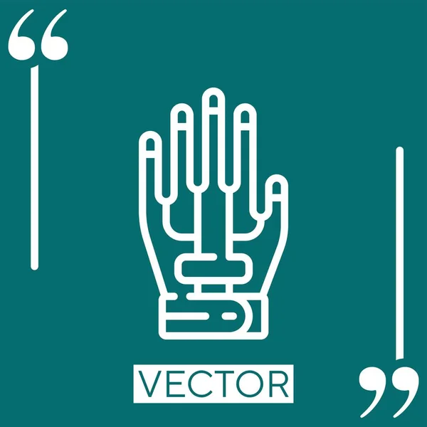 Icône Vectorielle Bras Mécanique Icône Linéaire Ligne Course Modifiable — Image vectorielle