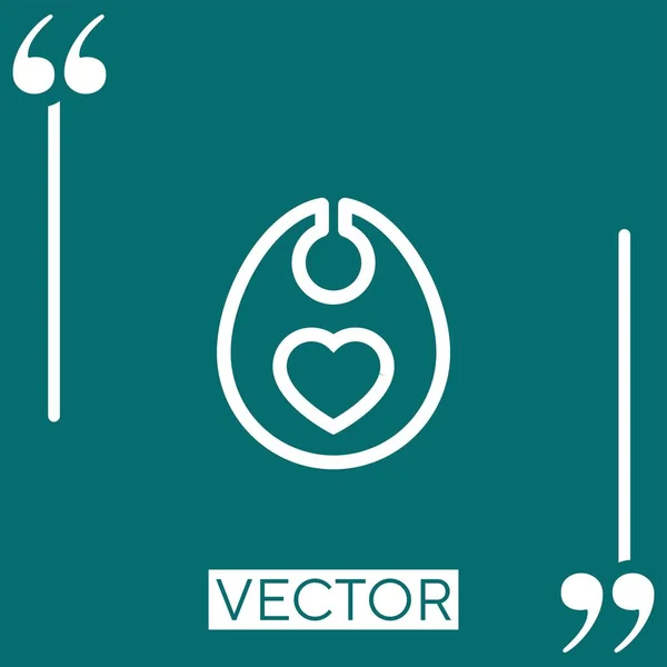 Babete Bebê Com Ícone Vetor Contorno Coração Ícone Linear Linha — Vetor de Stock