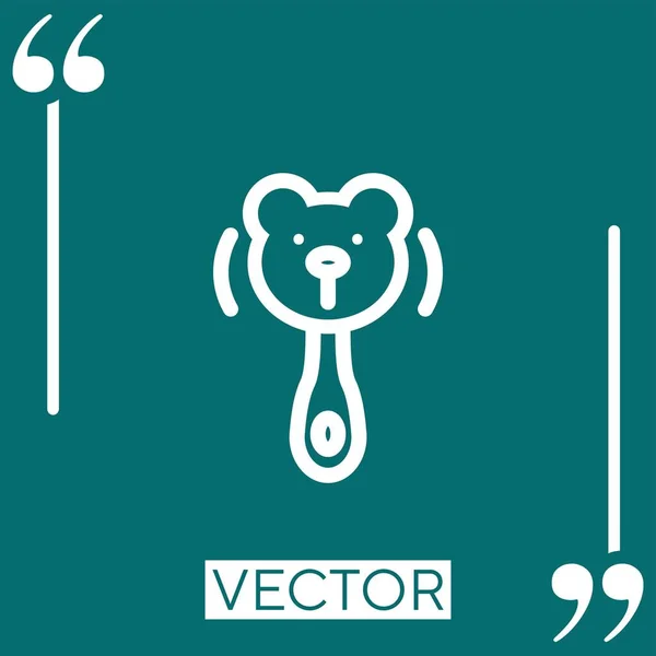 Oso Sonajero Contorno Vector Icono Icono Icono Lineal Línea Acariciada — Vector de stock