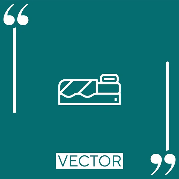Bed Vector Icon Linear Icon Editable Stroked Line — Stock Vector