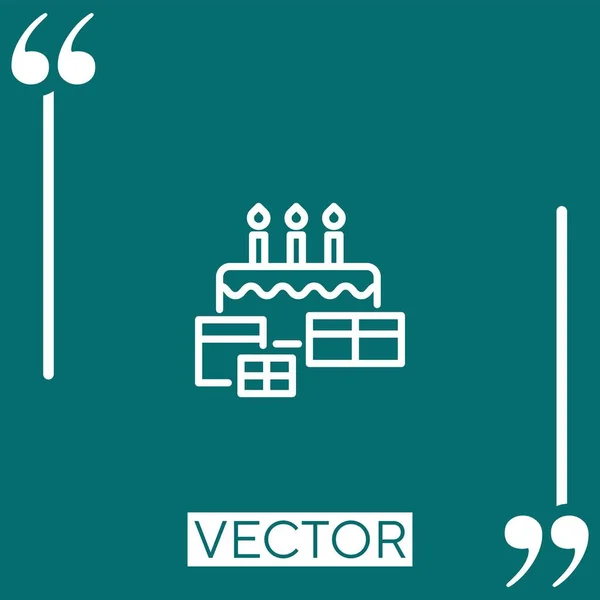 Ícone Vetor Aniversário Ícone Linear Linha Encadeada Editável —  Vetores de Stock