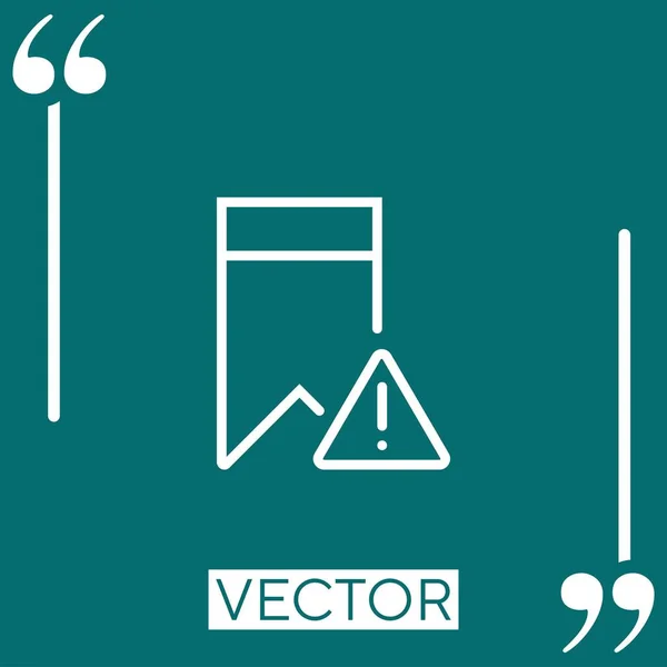 Bookmark Vector Icon Linear Icon Editable Stroked Line — Stock Vector