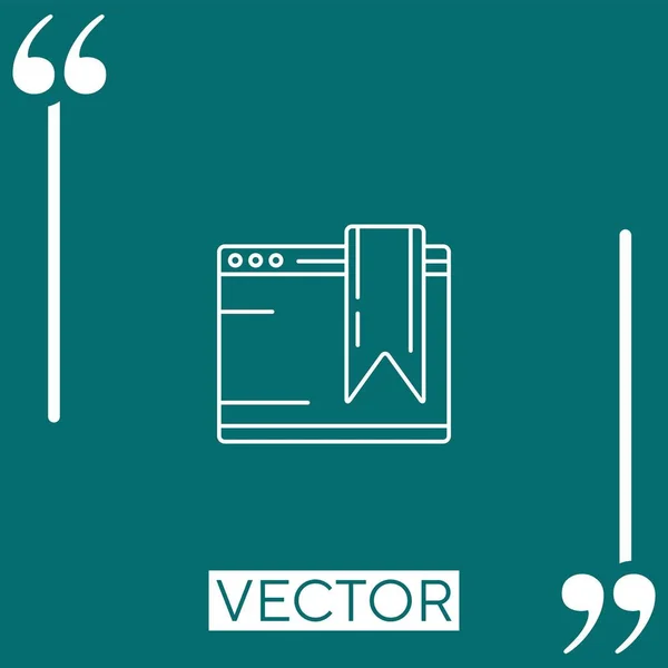 Segnalibro Service Vector Icon Icona Lineare Linea Tracciata Modificabile — Vettoriale Stock