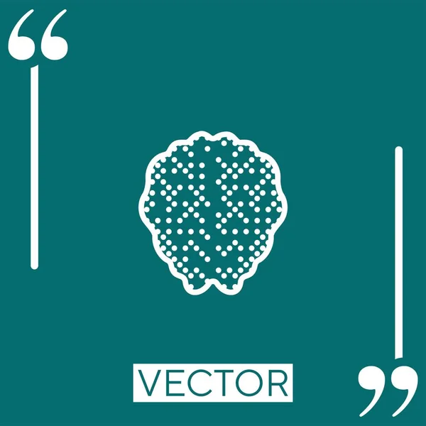 Gehirn Vektorsymbol Lineares Symbol Bearbeitbare Strichlinie — Stockvektor