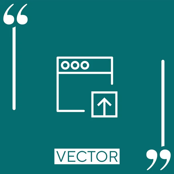 Browser Vektor Symbol Lineares Symbol Bearbeitbare Strichlinie — Stockvektor