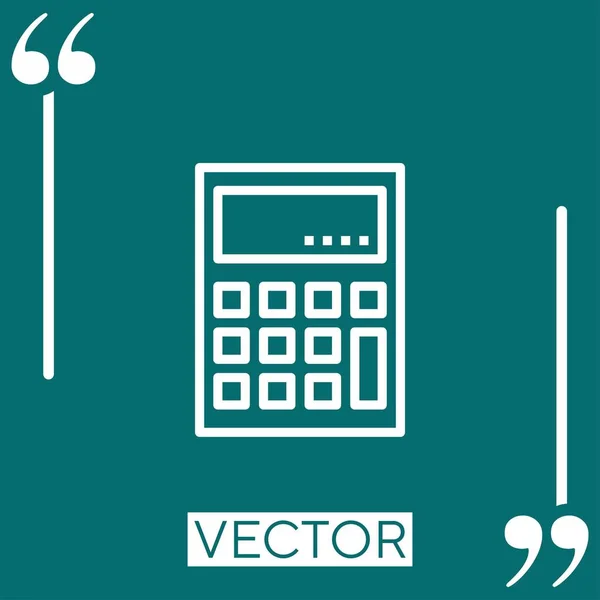 Ícone Vetorial Calculadora Ícone Linear Linha Encadeada Editável — Vetor de Stock