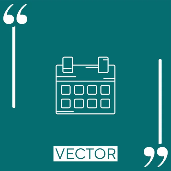 Calendario Evento Vector Icono Icono Lineal Línea Acariciada Editable — Vector de stock