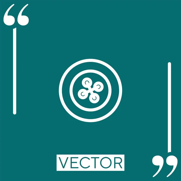 Ícone Botão Circular Vetor Ícone Linear Linha Encadeada Editável — Vetor de Stock