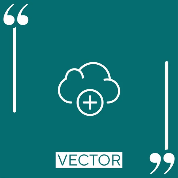 Cloud Computing Vektor Symbol Lineares Symbol Bearbeitbare Strichlinie — Stockvektor