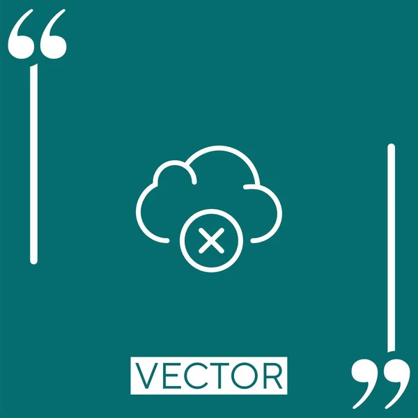 Cloud Computing Vector Icon Icono Lineal Línea Acariciada Editable — Vector de stock