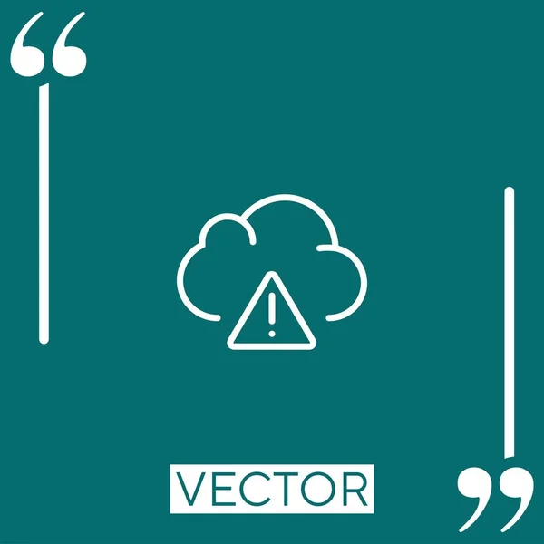 Cloud Computing Vektor Symbol Lineares Symbol Bearbeitbare Strichlinie — Stockvektor