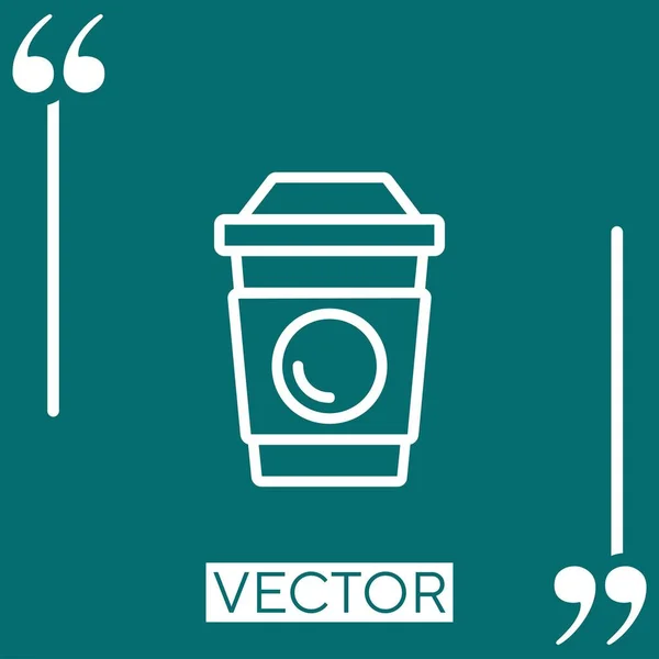 Taza Café Icono Vectorial Icono Lineal Línea Carrera Editable — Vector de stock