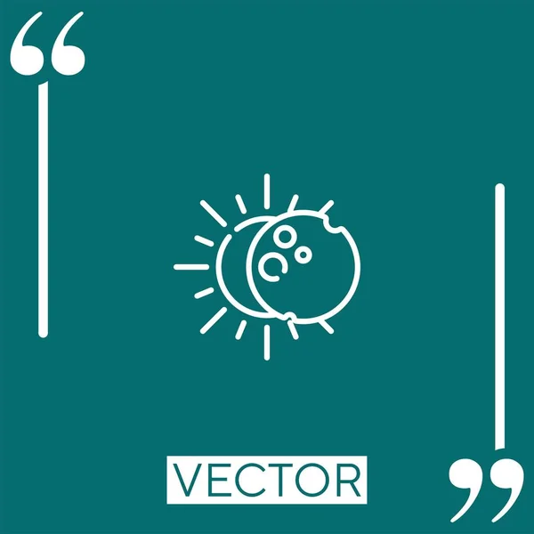 Eclipse Vector Icon Ícone Linear Linha Curso Editável — Vetor de Stock