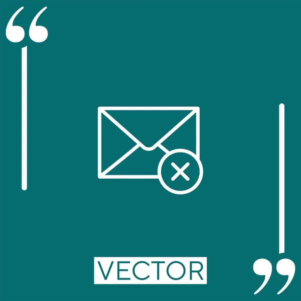 Ícone Vetor Envelope Ícone Linear Linha Curso Editável — Vetor de Stock