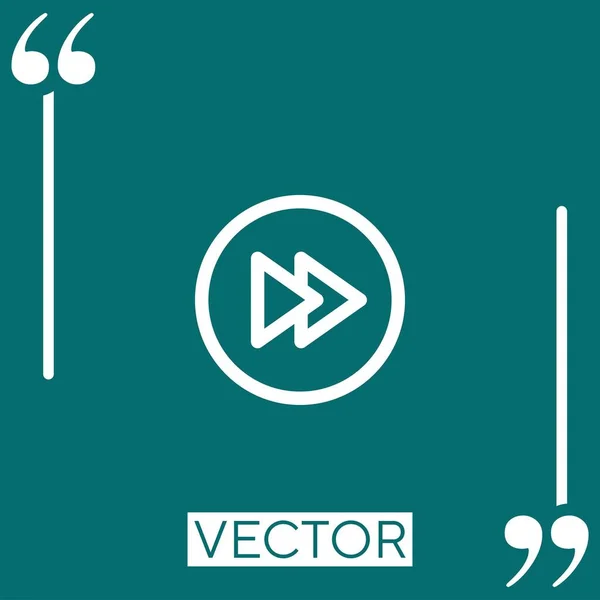 Icono Vector Botón Circular Avance Rápido Icono Lineal Línea Carrera — Vector de stock