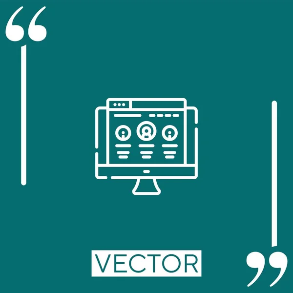 Icono Vector Perfil Icono Lineal Línea Carrera Editable — Vector de stock