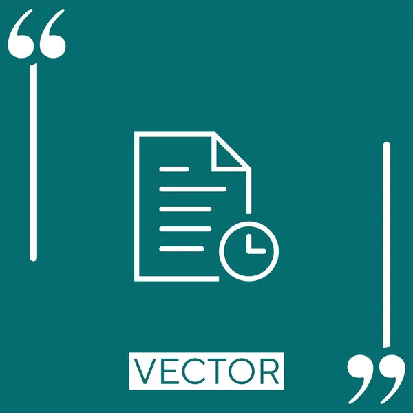 Ícone Vetor Arquivo Ícone Linear Linha Curso Editável —  Vetores de Stock