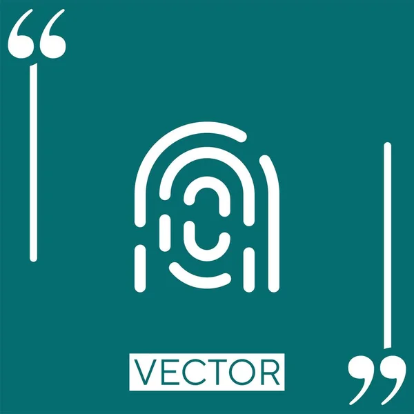 Fingerabdruck Vektorsymbol Lineares Symbol Editierbare Strichlinie — Stockvektor