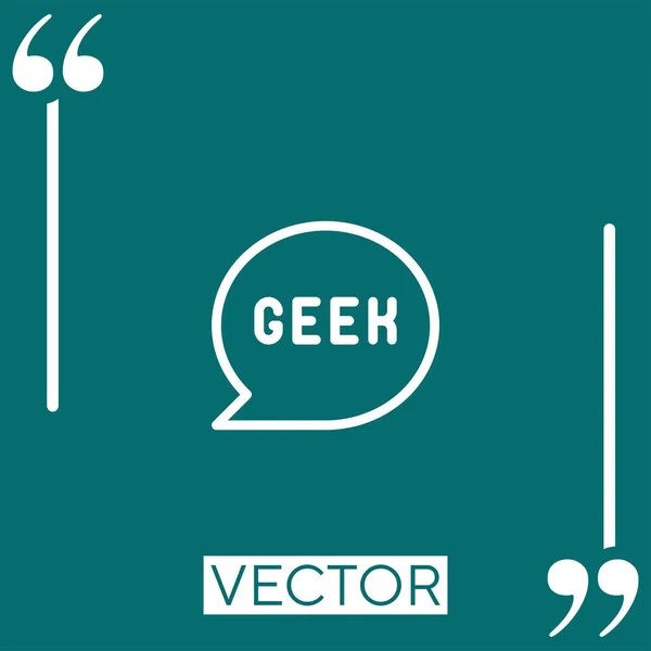 Geek Vektor Symbol Lineares Symbol Bearbeitbare Strichlinie — Stockvektor