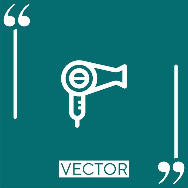 Ícone Vetor Secador Cabelo Ícone Linear Linha Curso Editável — Vetor de Stock