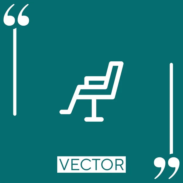 Cabeleireiro Cadeira Vetor Ícone Ícone Linear Linha Curso Editável — Vetor de Stock