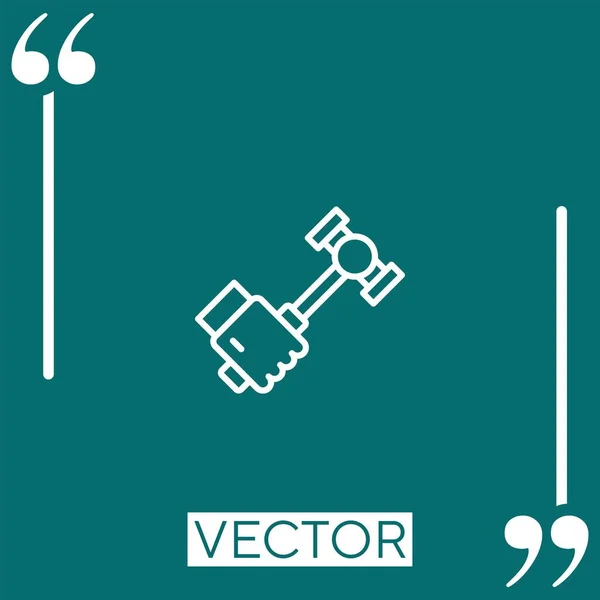 Icône Vectorielle Marteau Icône Linéaire Ligne Course Modifiable — Image vectorielle