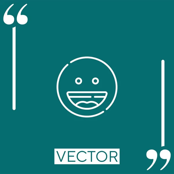 Icono Vector Feliz Icono Lineal Línea Acariciada Editable — Vector de stock