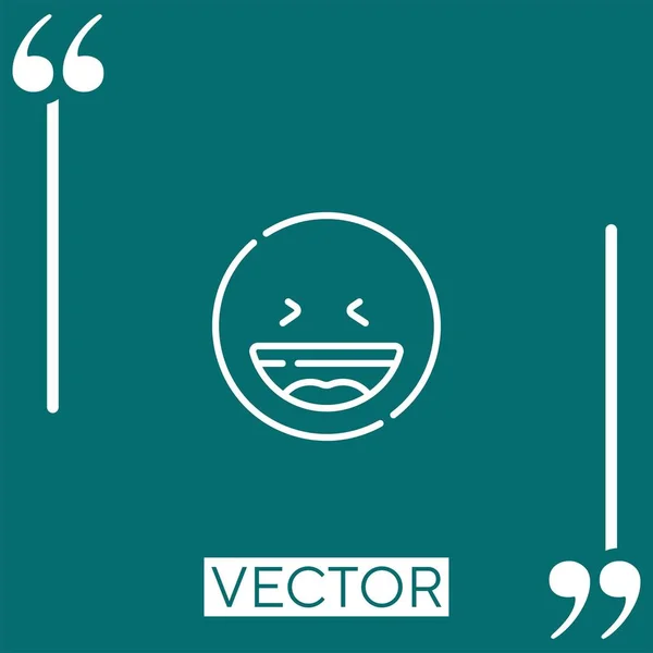 Щасливий Вектор Значок Лінійний Значок Редагувати Строковану Лінію — стоковий вектор