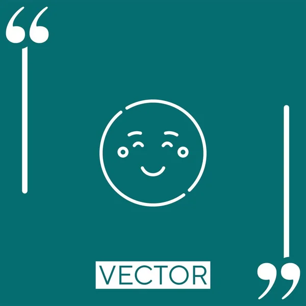 Ícone Vetor Feliz Ícone Linear Linha Encadeada Editável — Vetor de Stock